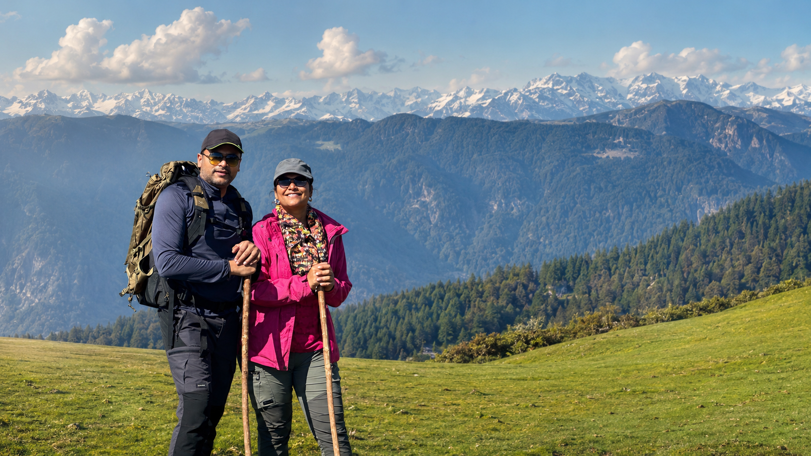 Vyshali and Jignesh on a preparation trek together.